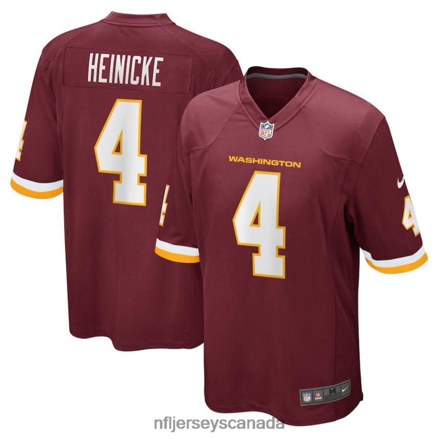 Men Washington Football Team Taylor Heinicke Nike Burgundy Team Game Jersey Clothing NFL TBXFR6434
