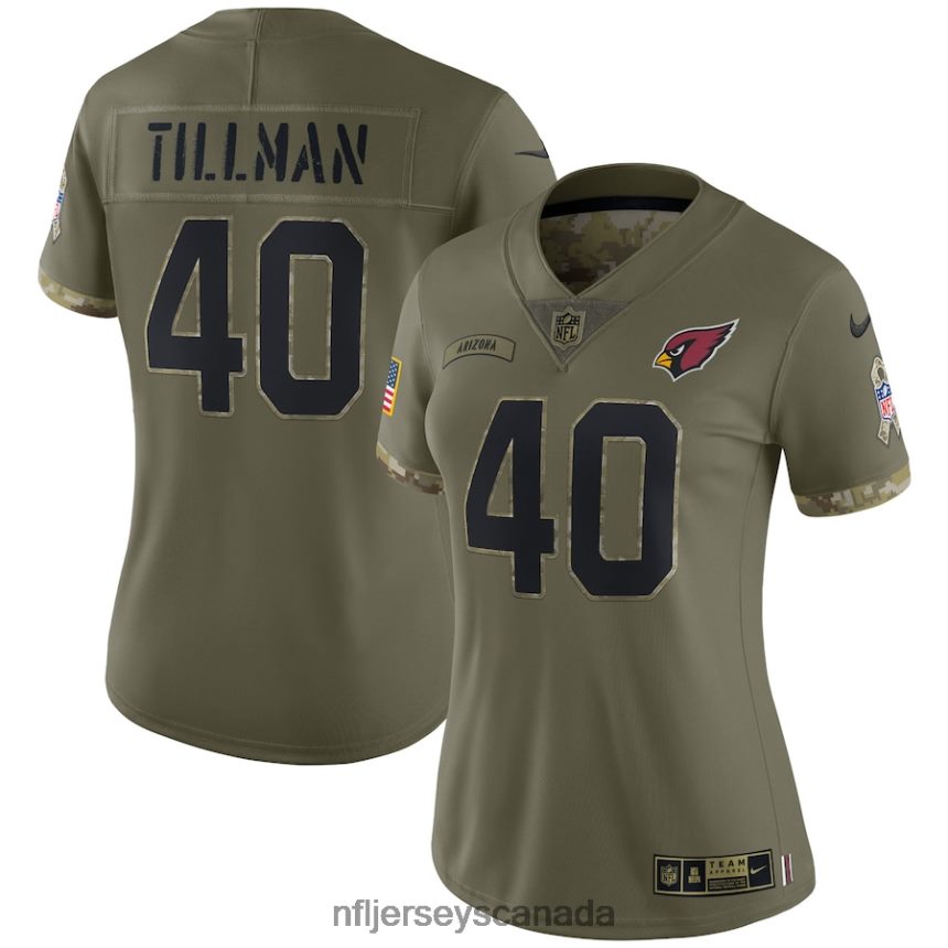 Women Arizona Cardinals Pat Tillman Nike Olive 2022 Salute To Service Retired Player Limited Jersey Clothing NFL TBXFR64465
