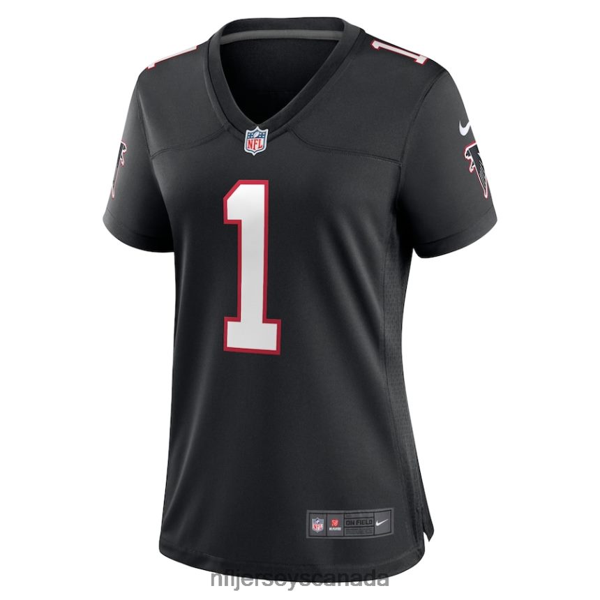 Women Atlanta Falcons Dirty Birds Nike Black Throwback Game Jersey Clothing NFL TBXFR65193