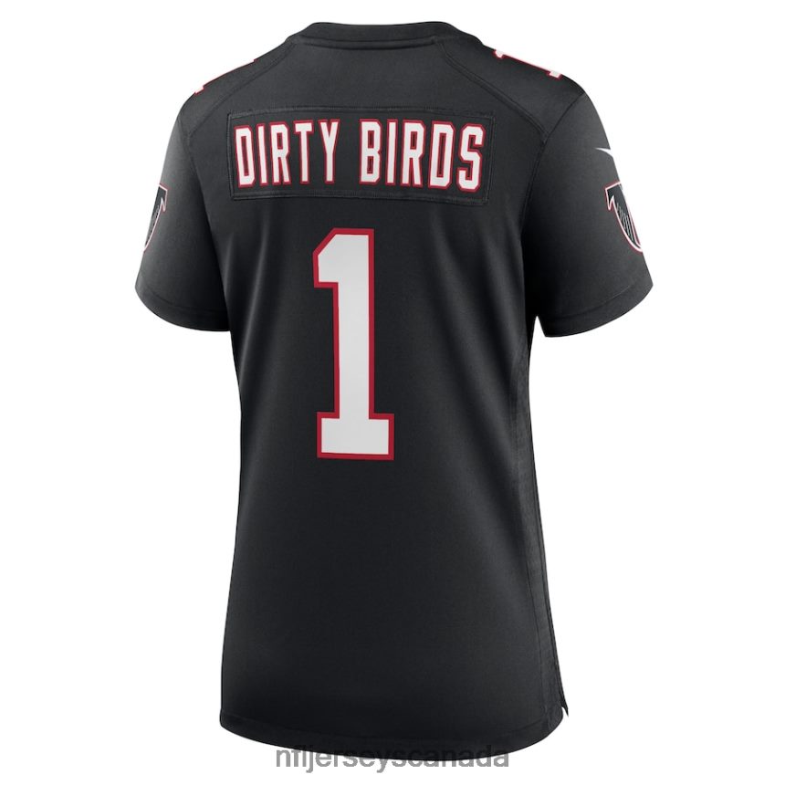 Women Atlanta Falcons Dirty Birds Nike Black Throwback Game Jersey Clothing NFL TBXFR65193