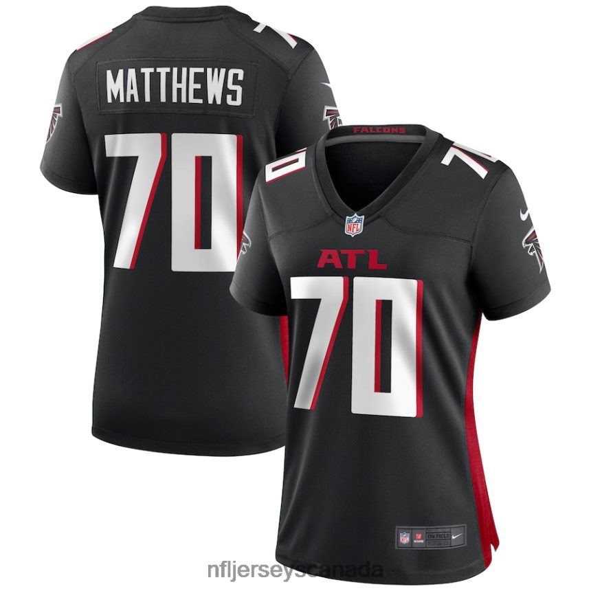 Women Atlanta Falcons Jake Matthews Nike Black Game Jersey Clothing NFL TBXFR66920