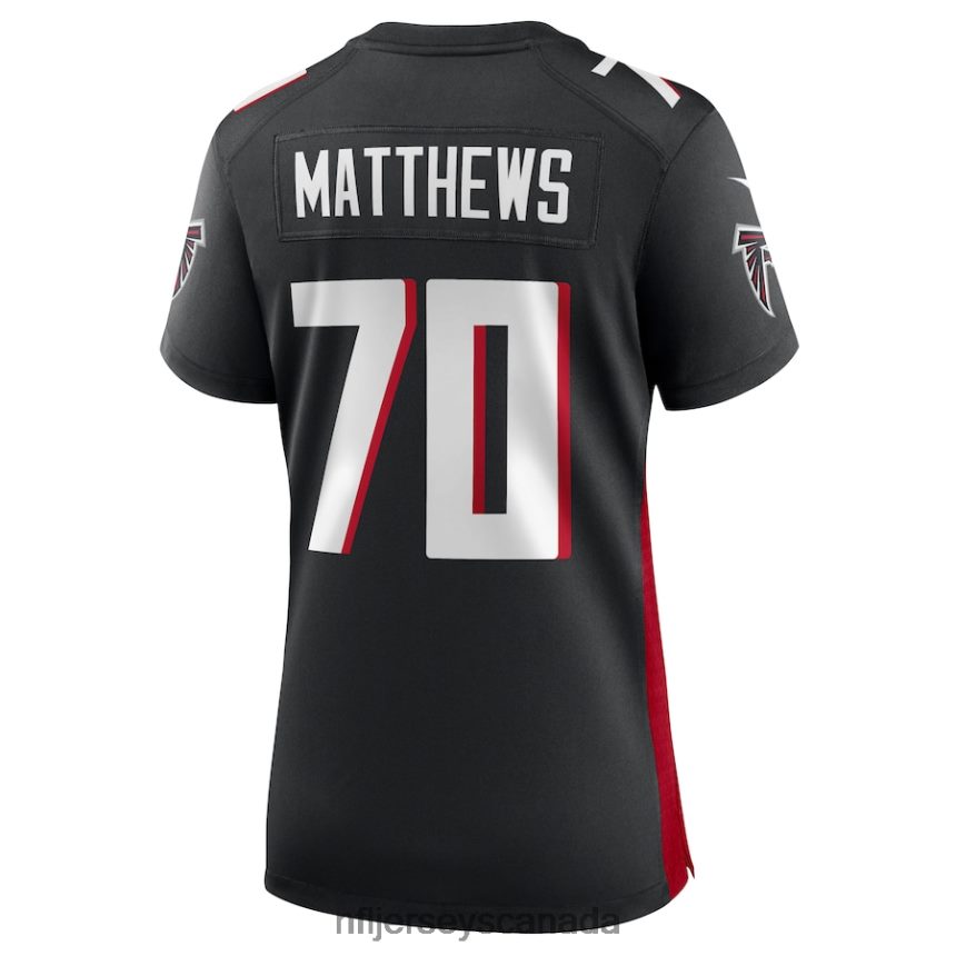 Women Atlanta Falcons Jake Matthews Nike Black Game Jersey Clothing NFL TBXFR66920