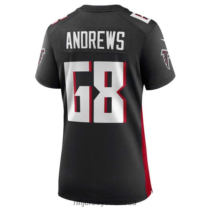 Women Atlanta Falcons Josh Andrews Nike Black Game Player Jersey Clothing NFL TBXFR65403