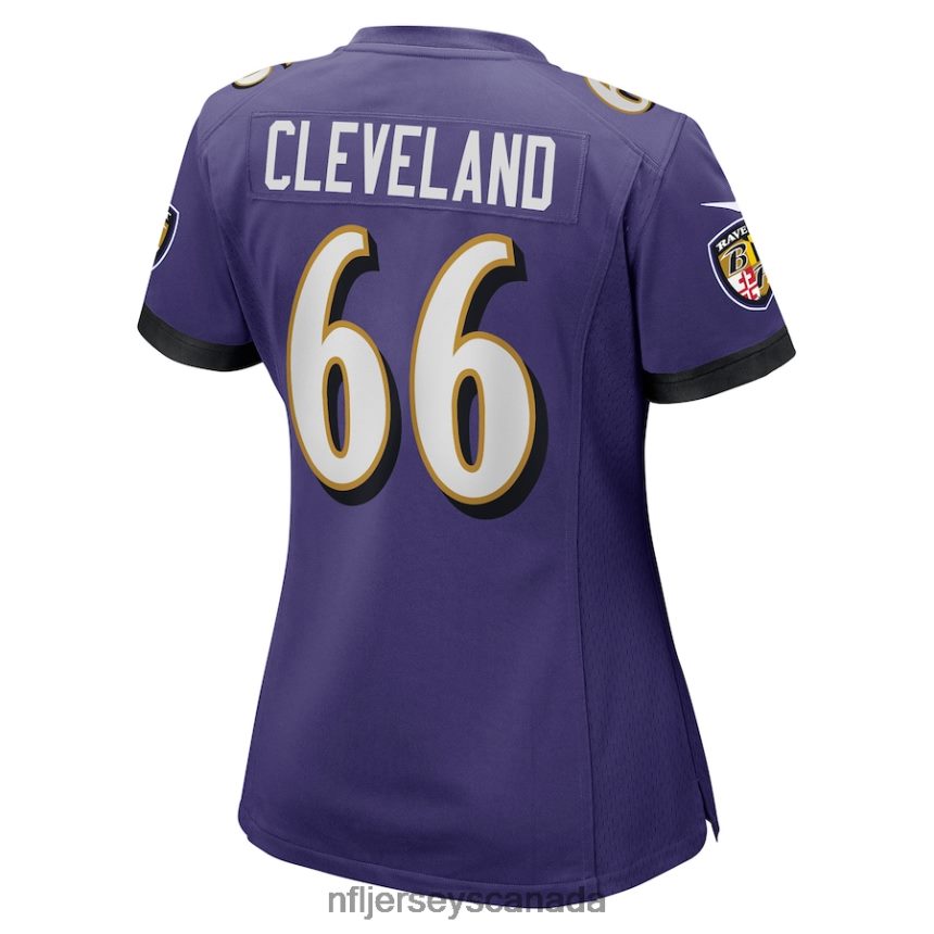 Women Baltimore Ravens Ben Cleveland Nike Purple Game Jersey Clothing NFL TBXFR66846