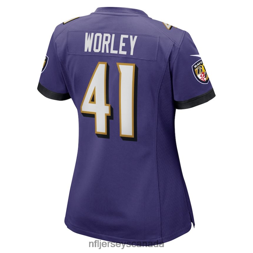 Women Baltimore Ravens Daryl Worley Nike Purple Game Player Jersey Clothing NFL TBXFR66121
