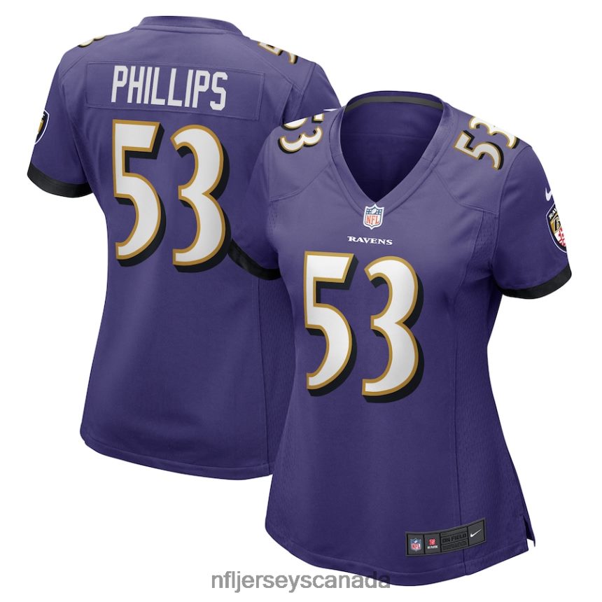 Women Baltimore Ravens DelShawn Phillips Nike Purple Game Player Jersey Clothing NFL TBXFR66579