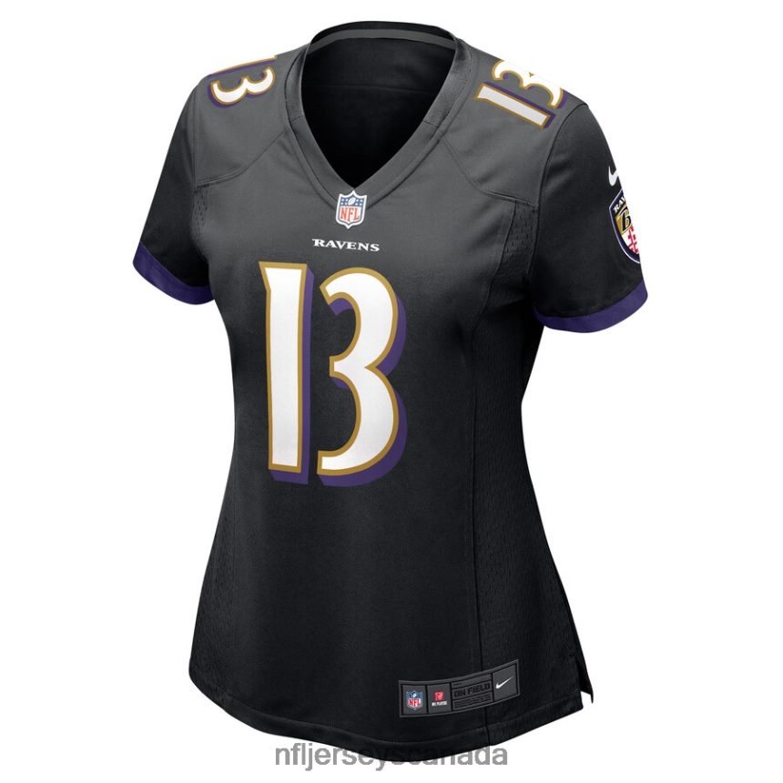 Women Baltimore Ravens Devin Duvernay Nike Black Game Player Jersey Clothing NFL TBXFR65504