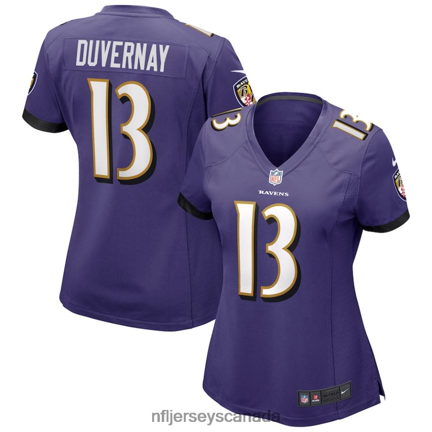 Women Baltimore Ravens Devin Duvernay Nike Purple Game Jersey Clothing NFL TBXFR64255