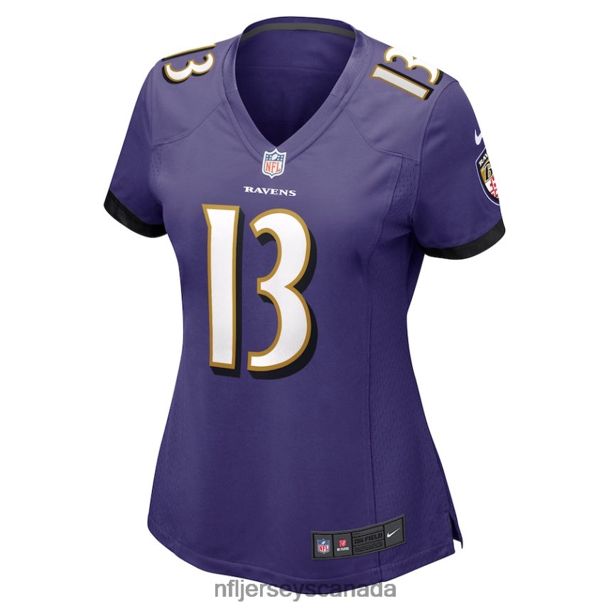 Women Baltimore Ravens Devin Duvernay Nike Purple Game Jersey Clothing NFL TBXFR64255