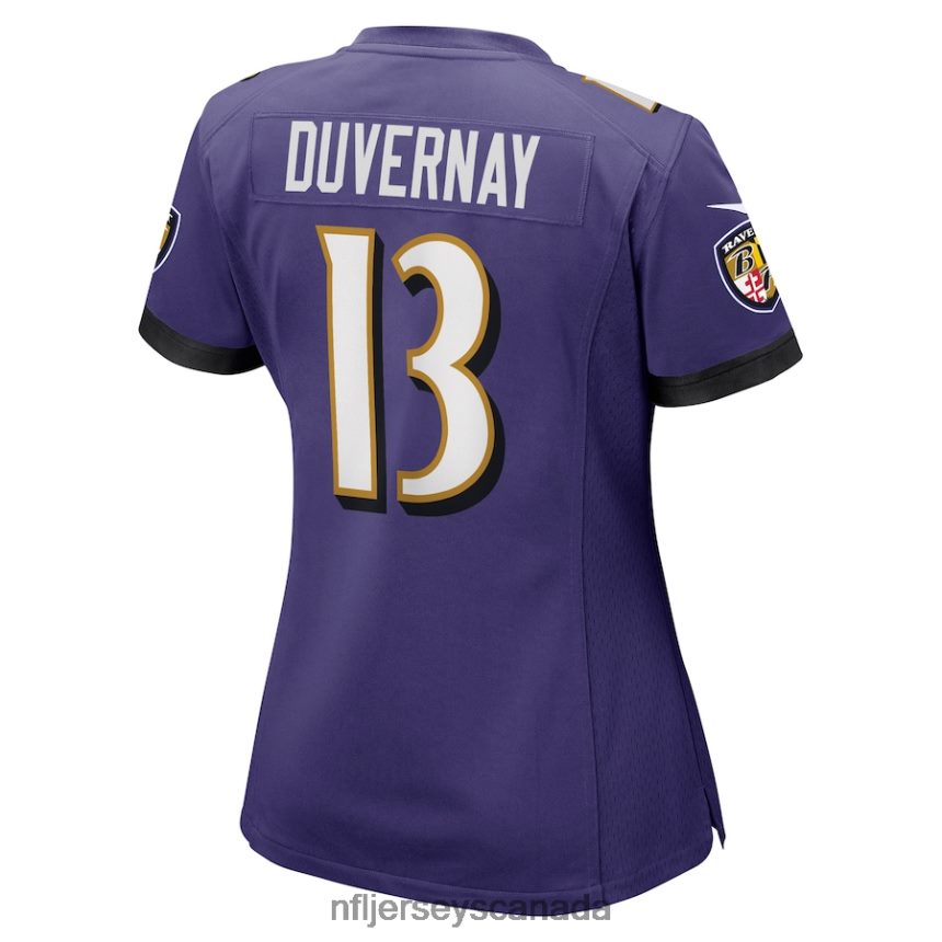 Women Baltimore Ravens Devin Duvernay Nike Purple Game Jersey Clothing NFL TBXFR64255