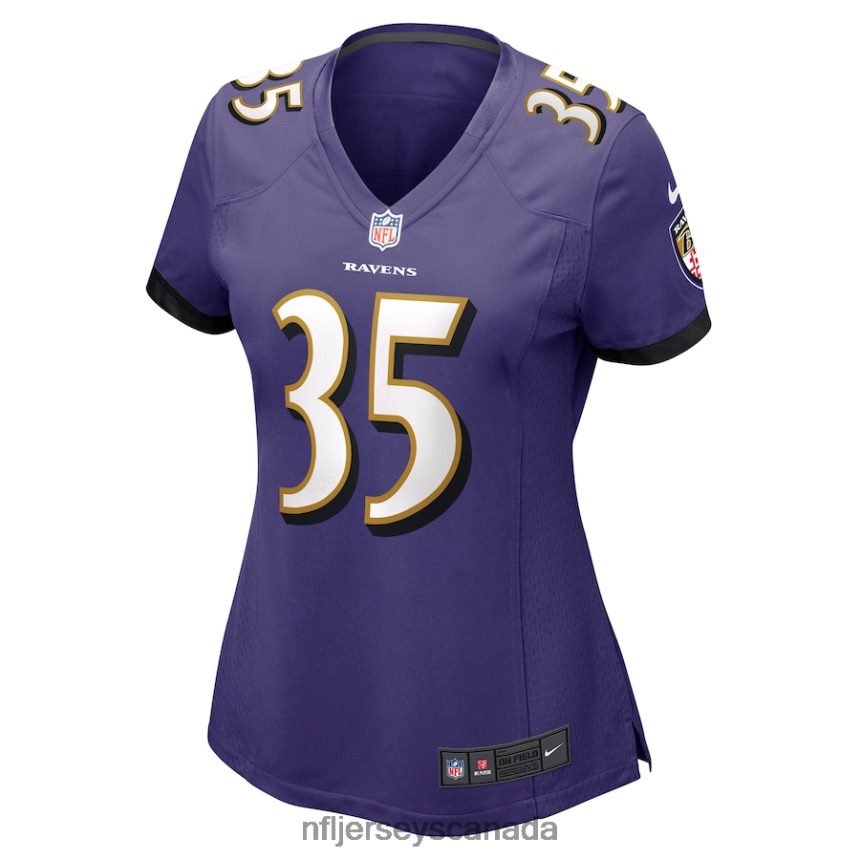 Women Baltimore Ravens Gus Edwards Nike Purple Game Jersey Clothing NFL TBXFR64253