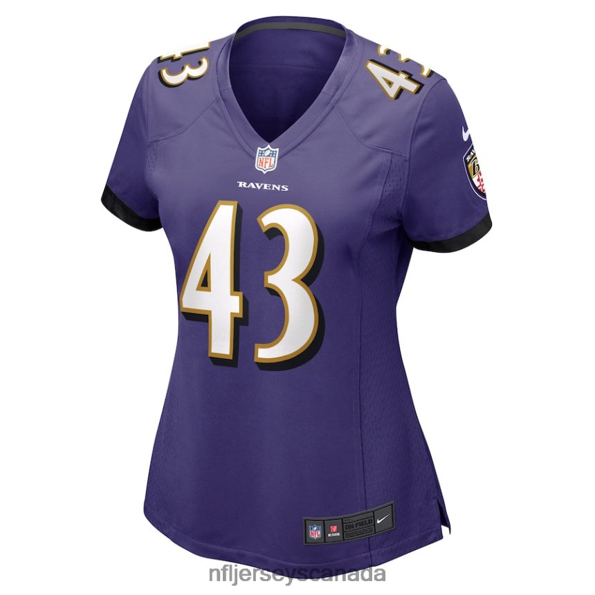 Women Baltimore Ravens Justice Hill Nike Purple Game Jersey Clothing NFL TBXFR66552