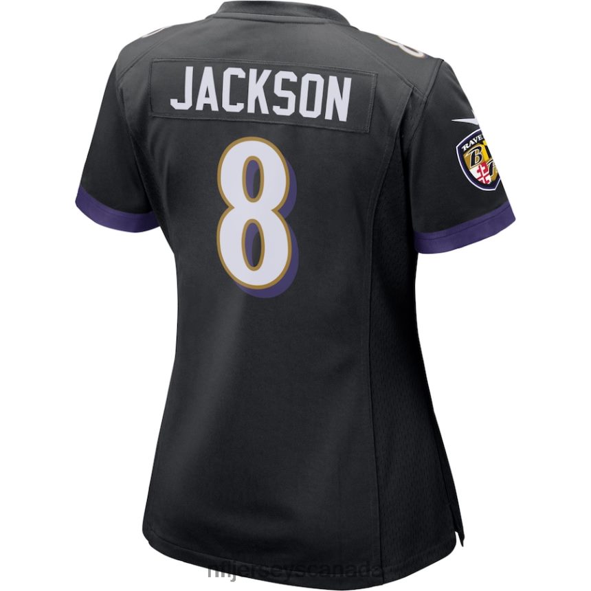 Women Baltimore Ravens Lamar Jackson Nike Black Game Jersey Clothing NFL TBXFR62763