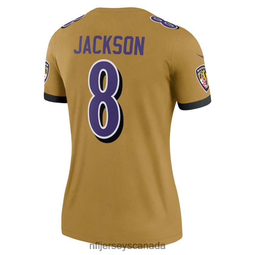 Women Baltimore Ravens Lamar Jackson Nike Gold Inverted Legend Jersey Clothing NFL TBXFR63892