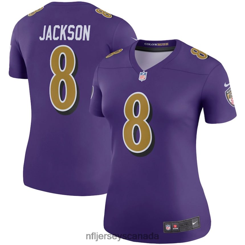 Women Baltimore Ravens Lamar Jackson Nike Purple Color Rush Legend Player Jersey Clothing NFL TBXFR63599