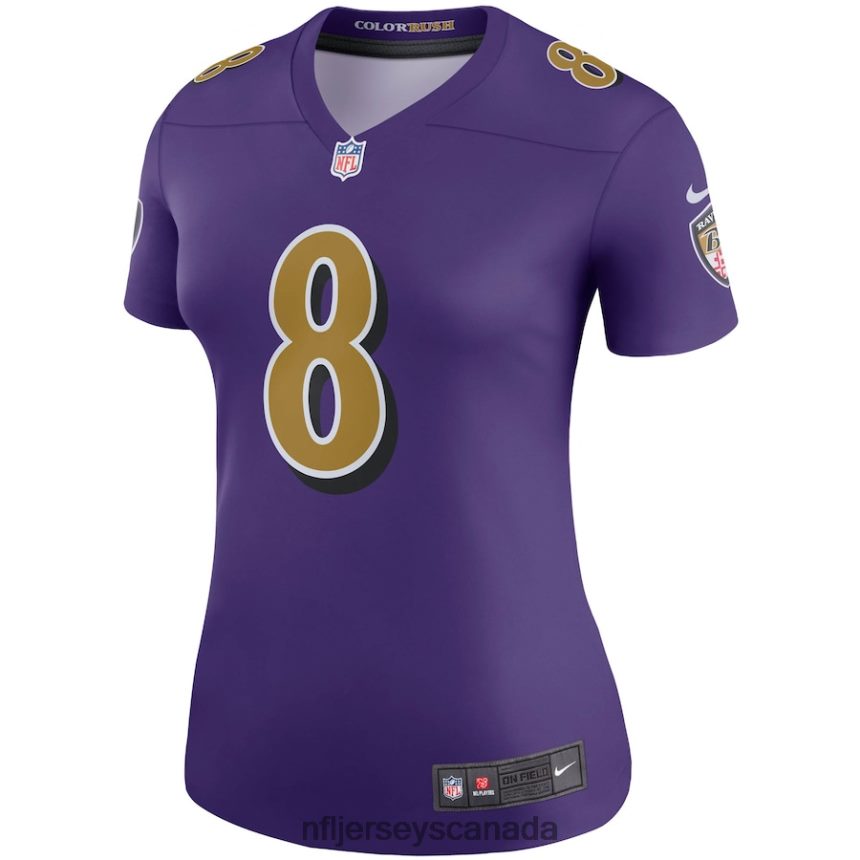 Women Baltimore Ravens Lamar Jackson Nike Purple Color Rush Legend Player Jersey Clothing NFL TBXFR63599