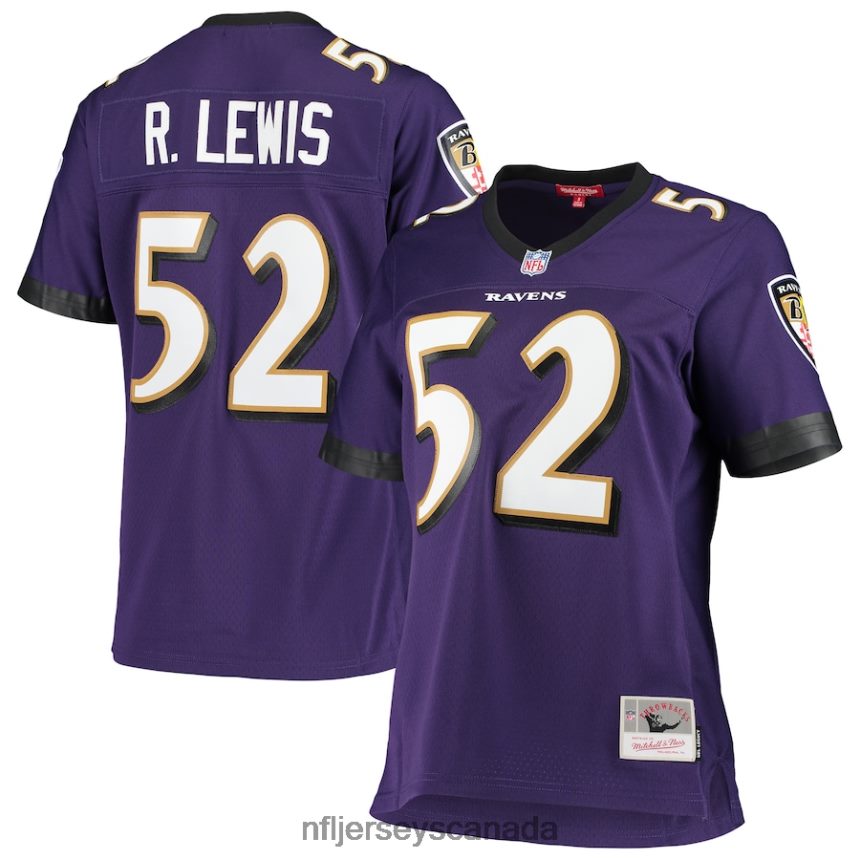 Women Baltimore Ravens Ray Lewis Mitchell  Ness Purple Legacy Replica Team Jersey Clothing NFL TBXFR62850