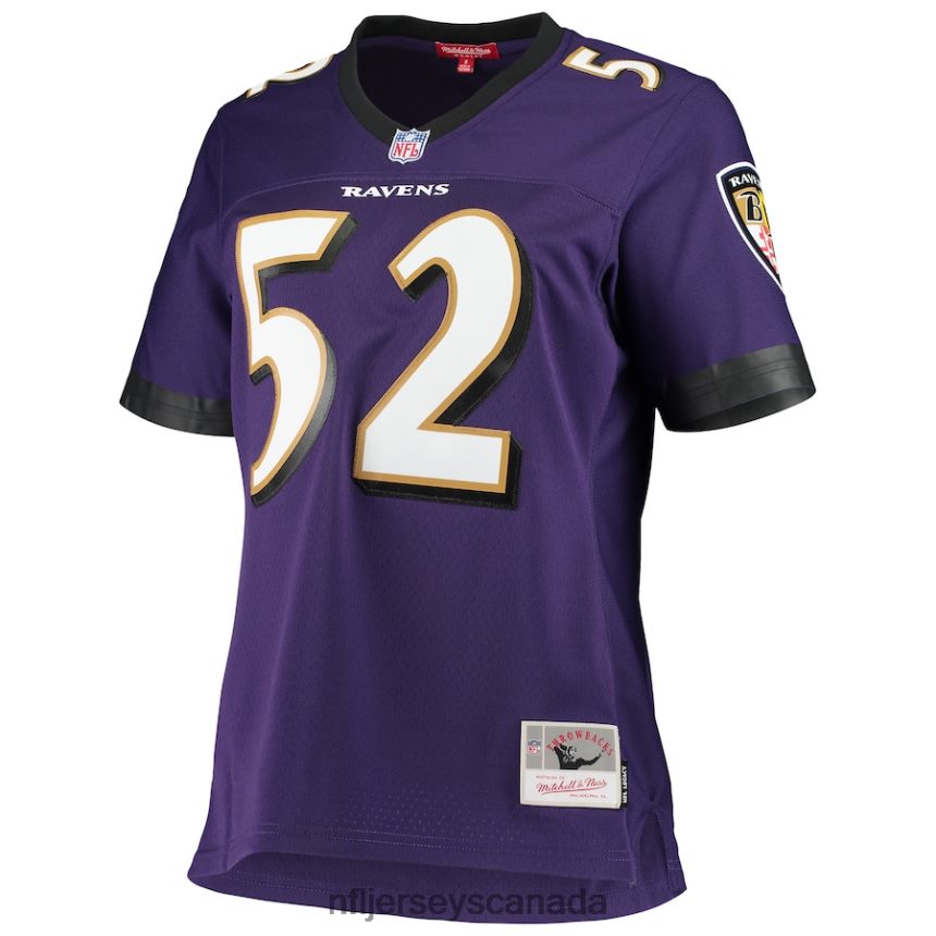Women Baltimore Ravens Ray Lewis Mitchell  Ness Purple Legacy Replica Team Jersey Clothing NFL TBXFR62850