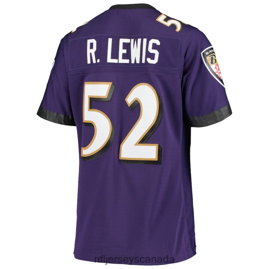 Women Baltimore Ravens Ray Lewis Mitchell  Ness Purple Legacy Replica Team Jersey Clothing NFL TBXFR62850