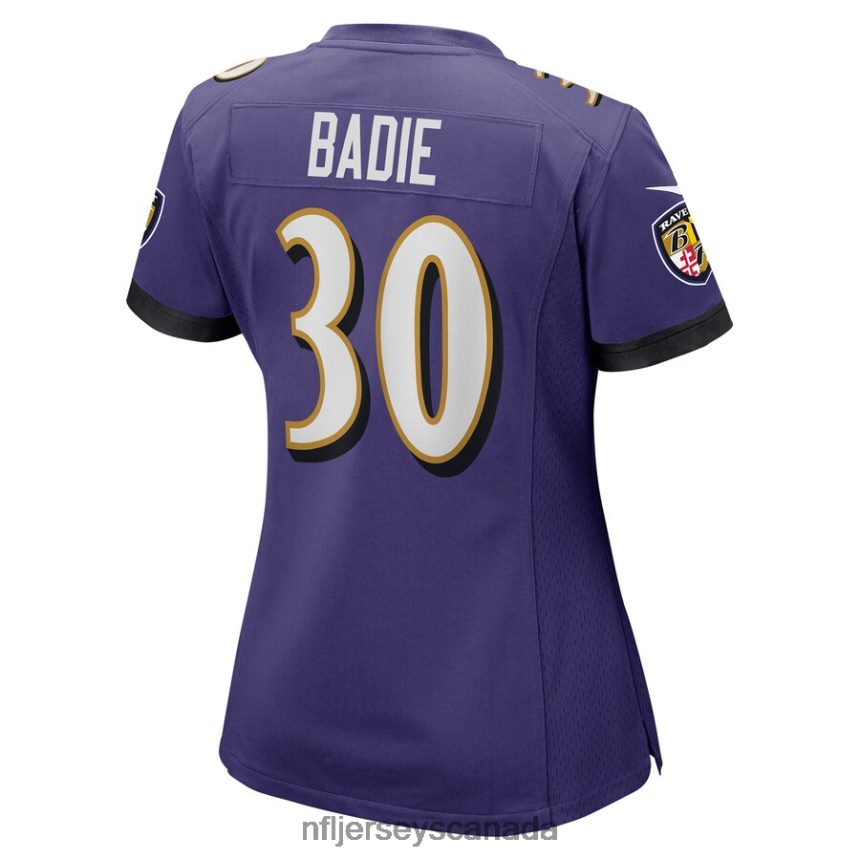 Women Baltimore Ravens Tyler Badie Nike Purple Player Game Jersey Clothing NFL TBXFR65832