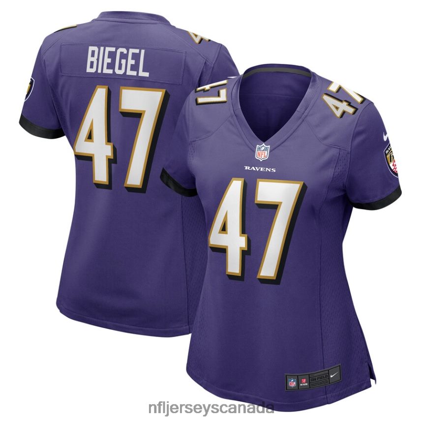 Women Baltimore Ravens Vince Biegel Nike Purple Player Game Jersey Clothing NFL TBXFR67004