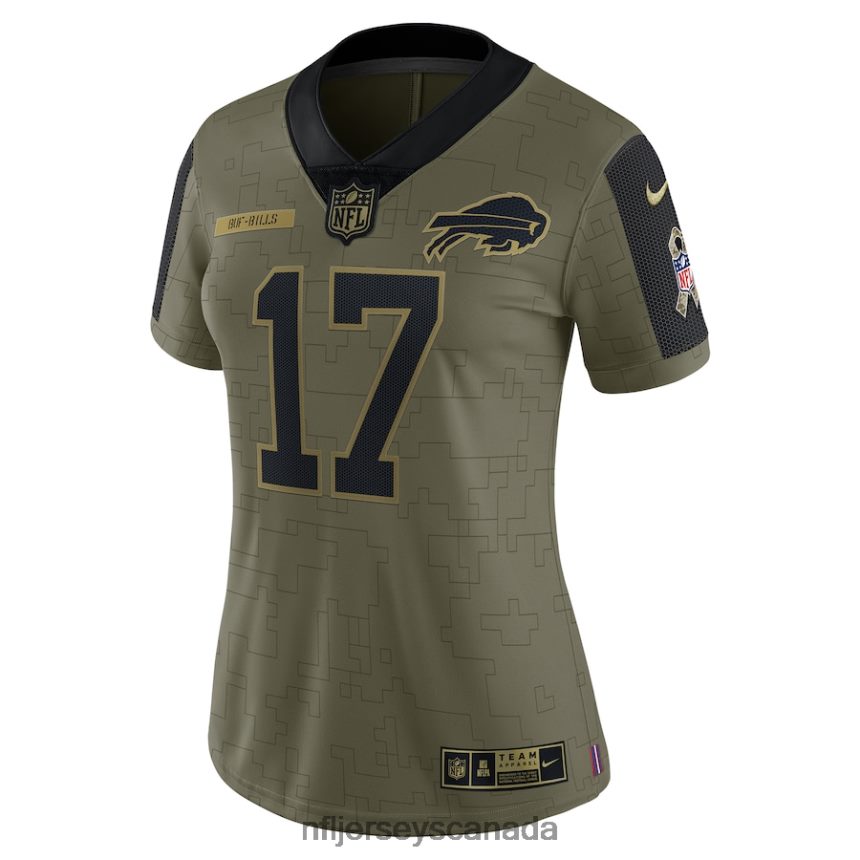 Women Buffalo Bills Josh Allen Nike Olive 2021 Salute To Service Limited Player Jersey Clothing NFL TBXFR62603