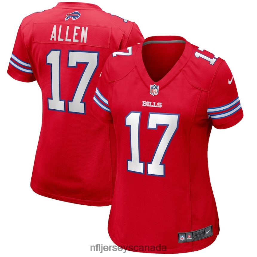 Women Buffalo Bills Josh Allen Nike Red Alternate Game Player Jersey Clothing NFL TBXFR61023