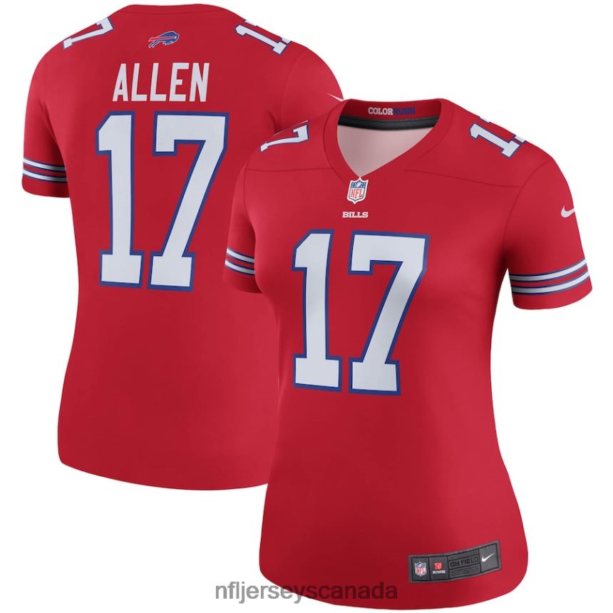Women Buffalo Bills Josh Allen Nike Red Color Rush Legend Player Jersey Clothing NFL TBXFR6902