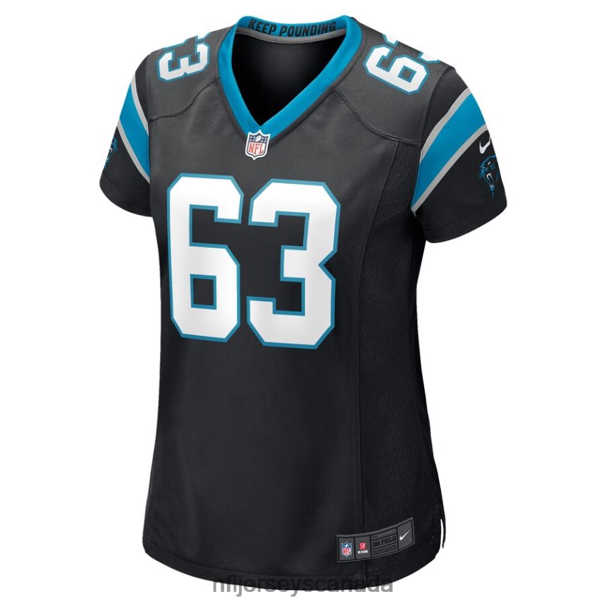 Women Carolina Panthers Austin Corbett Nike Black Game Jersey Clothing NFL TBXFR65598