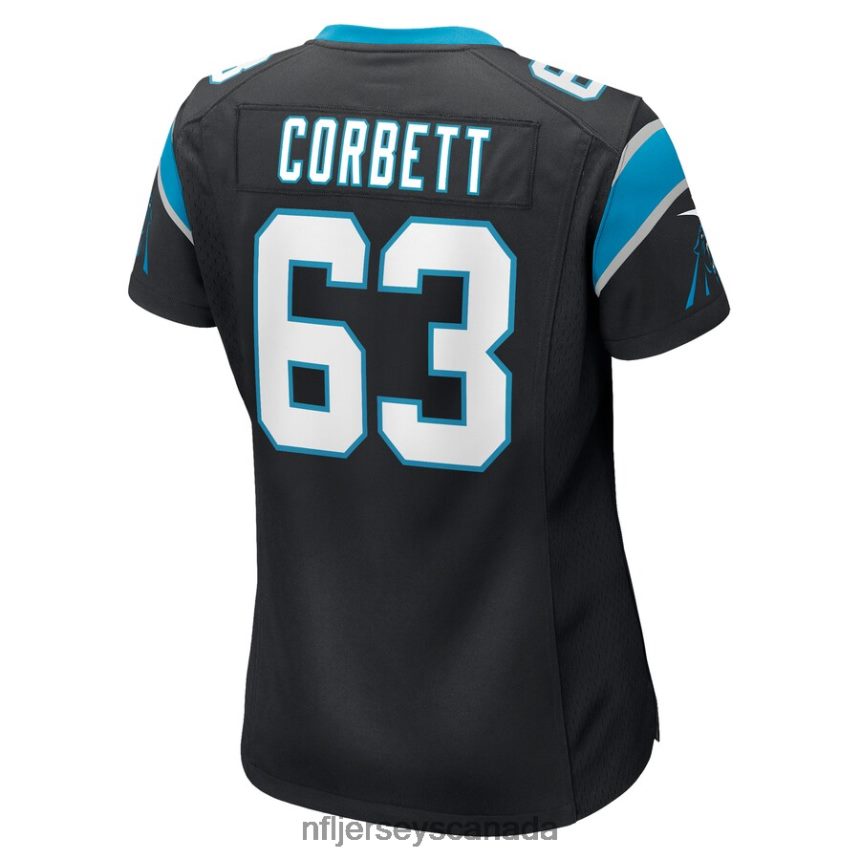 Women Carolina Panthers Austin Corbett Nike Black Game Jersey Clothing NFL TBXFR65598