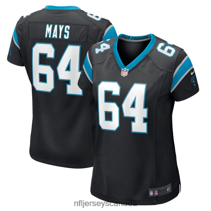 Women Carolina Panthers Cade Mays Nike Black Game Player Jersey Clothing NFL TBXFR65476