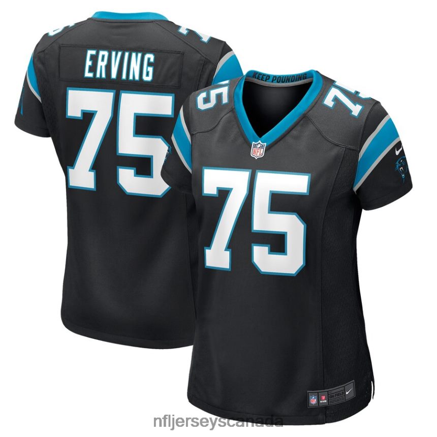 Women Carolina Panthers Cameron Erving Nike Black Game Jersey Clothing NFL TBXFR65473