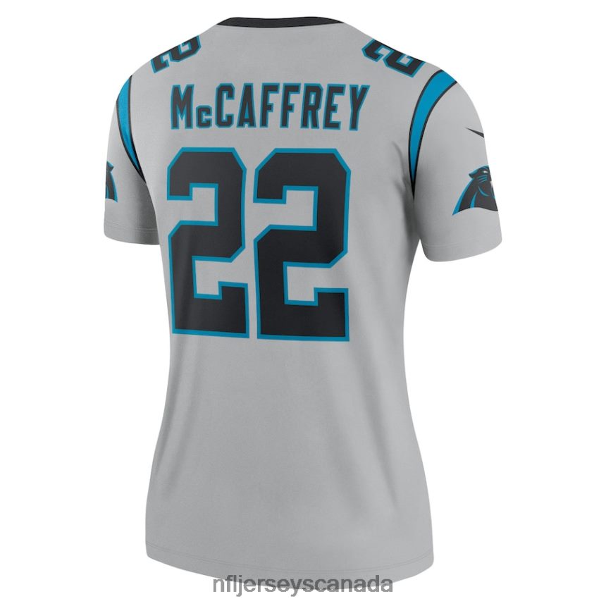 Women Carolina Panthers Christian McCaffrey Nike Silver Inverted Legend Jersey Clothing NFL TBXFR64039