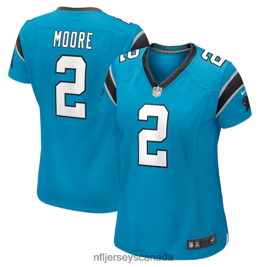 Women Carolina Panthers DJ Moore Nike Blue Game Jersey Clothing NFL TBXFR61332