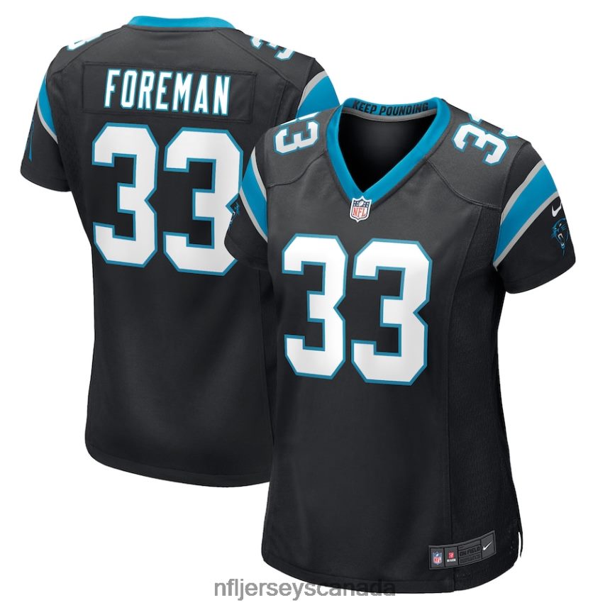 Women Carolina Panthers DOnta Foreman Nike Black Game Player Jersey Clothing NFL TBXFR64978