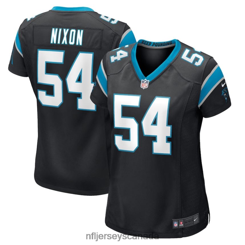 Women Carolina Panthers Daviyon Nixon Nike Black Game Player Jersey Clothing NFL TBXFR65445