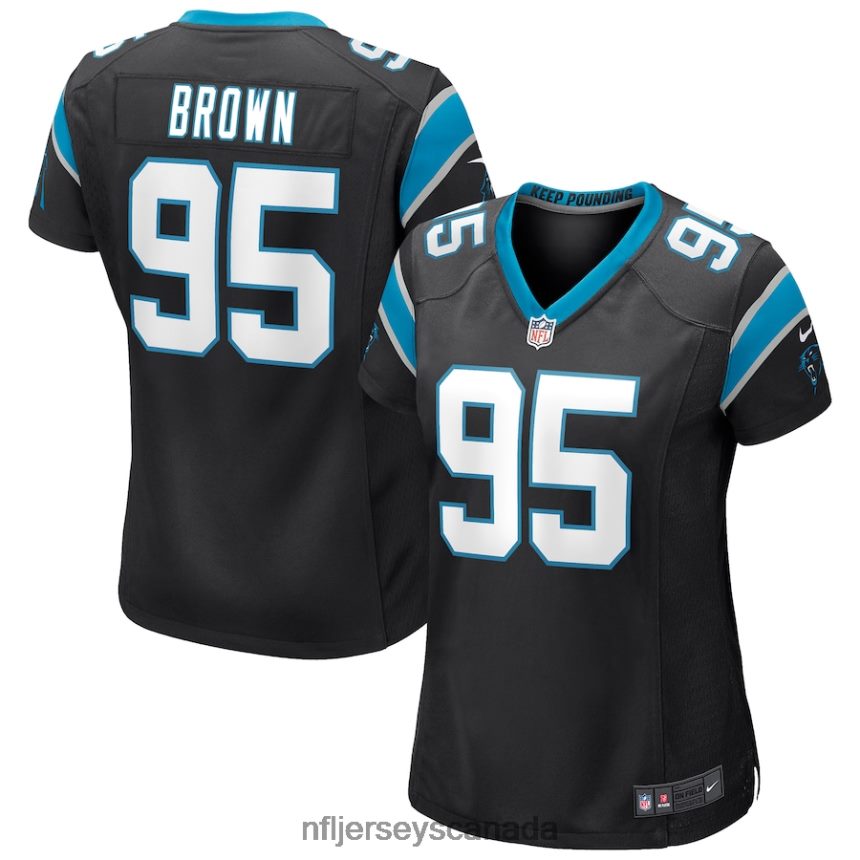 Women Carolina Panthers Derrick Brown Nike Black Game Jersey Clothing NFL TBXFR64664