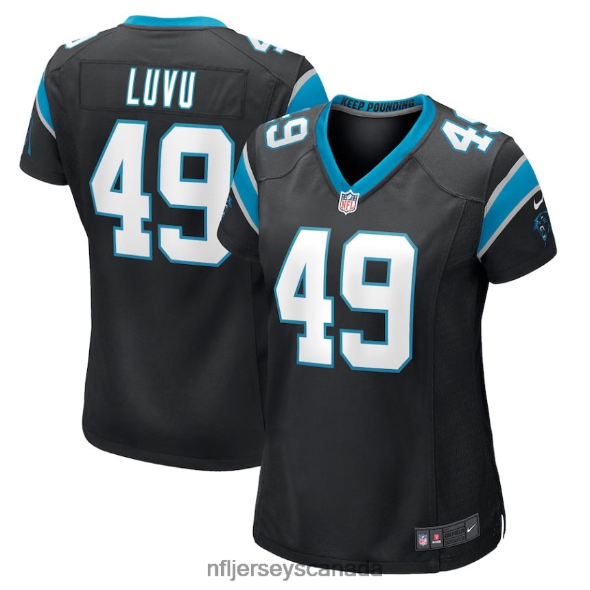 Women Carolina Panthers Frankie Luvu Nike Black Game Jersey Clothing NFL TBXFR63187