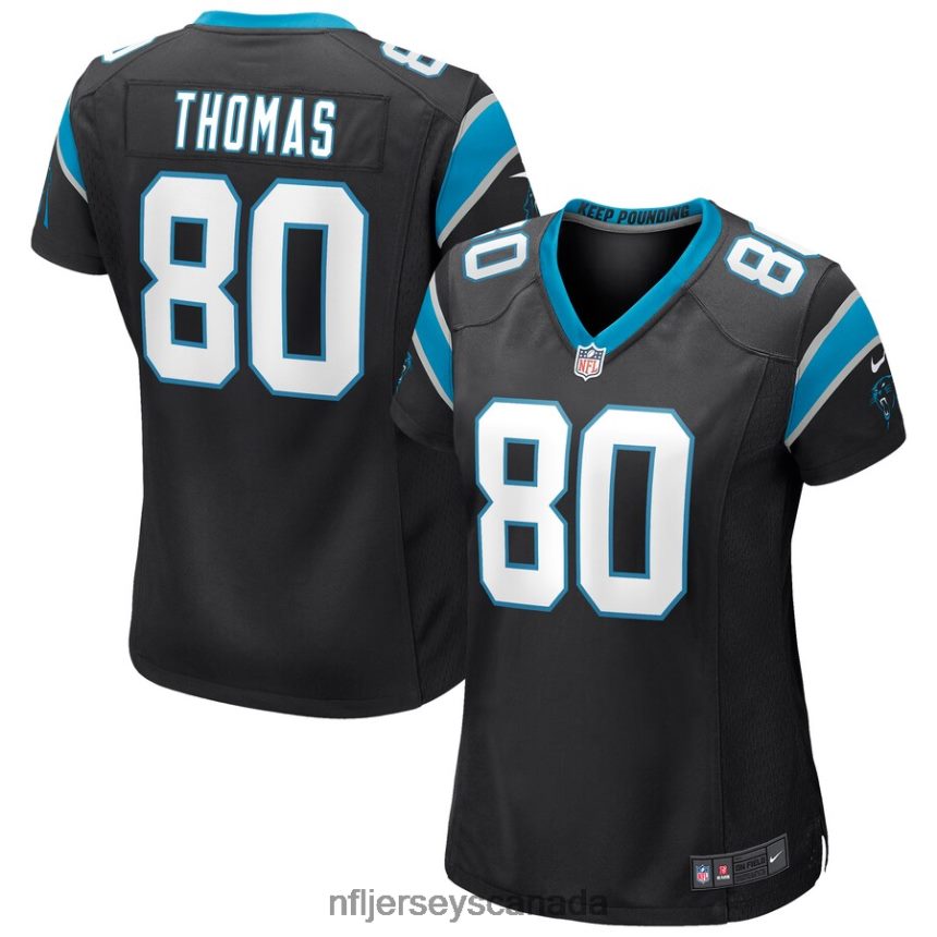 Women Carolina Panthers Ian Thomas Nike Black Game Jersey Clothing NFL TBXFR66939