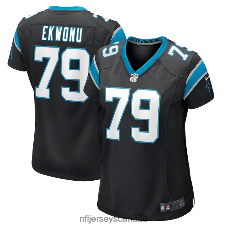 Women Carolina Panthers Ikem Ekwonu Nike Black Player Game Jersey Clothing NFL TBXFR65441