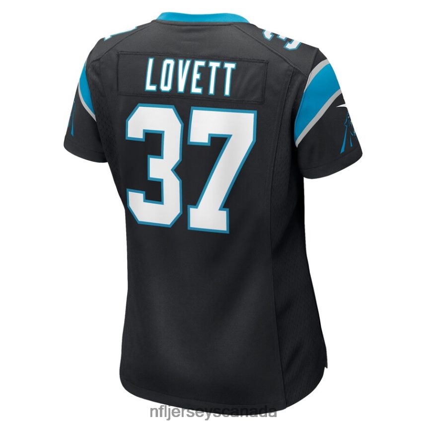 Women Carolina Panthers John Lovett Nike Black Game Player Jersey Clothing NFL TBXFR65447