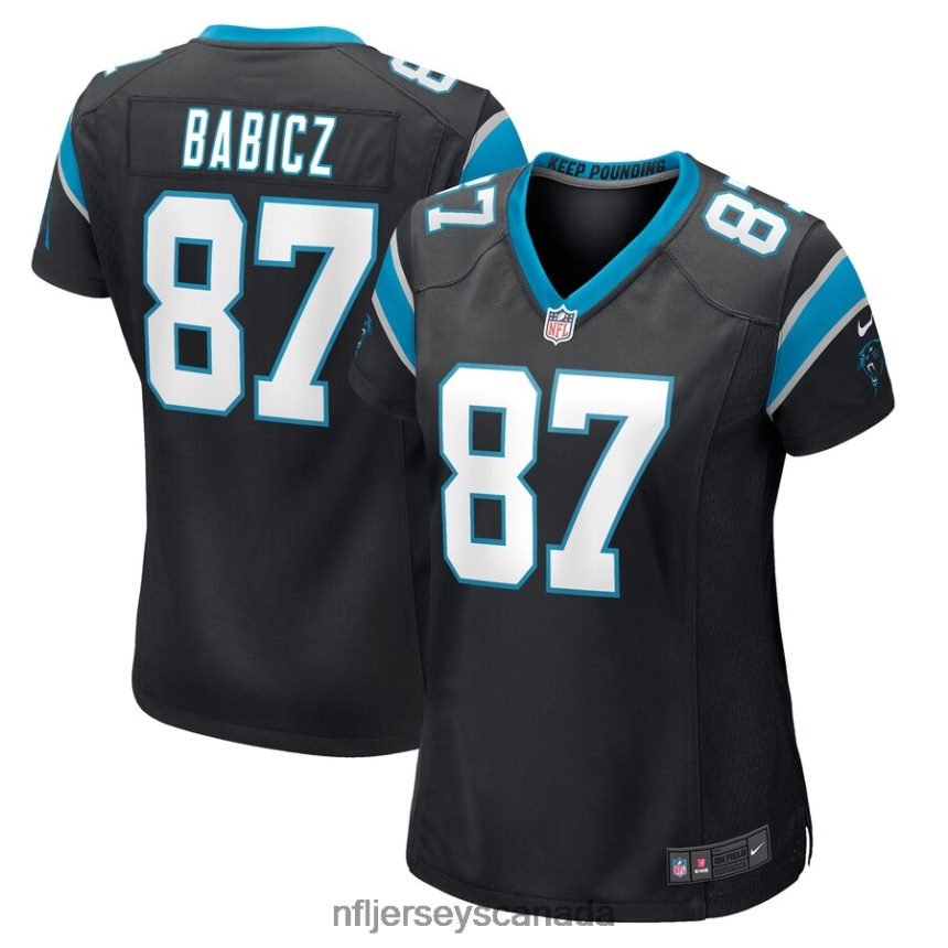 Women Carolina Panthers Josh Babicz Nike Black Game Player Jersey Clothing NFL TBXFR65481
