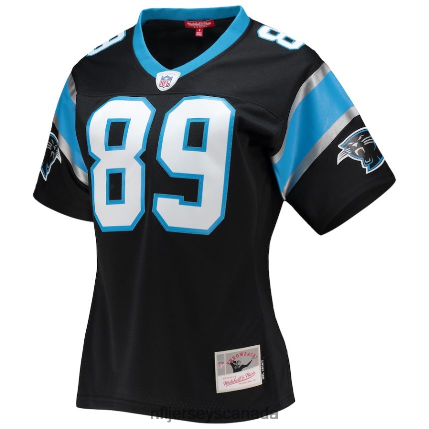 Women Carolina Panthers Steve Smith Mitchell  Ness Black Legacy Replica Player Jersey Clothing NFL TBXFR63583