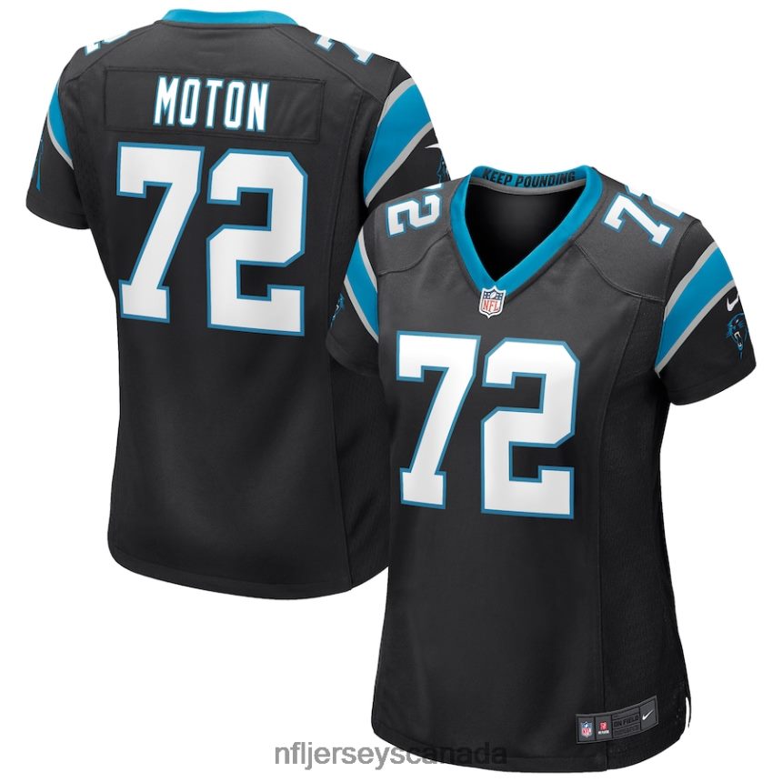 Women Carolina Panthers Taylor Moton Nike Black Game Jersey Clothing NFL TBXFR62857