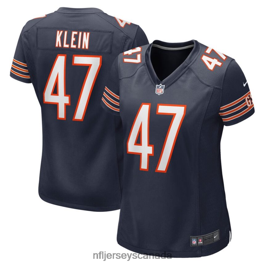 Women Chicago Bears AJ Klein Nike Navy Game Player Jersey Clothing NFL TBXFR65152