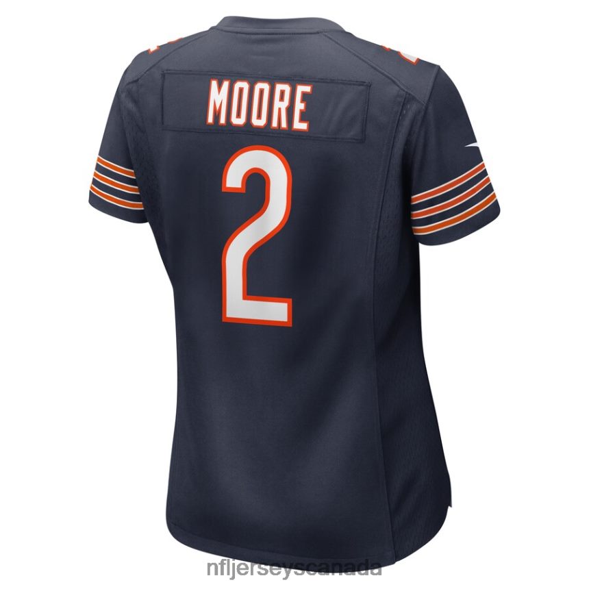 Women Chicago Bears DJ Moore Nike Navy Game Jersey Clothing NFL TBXFR62221