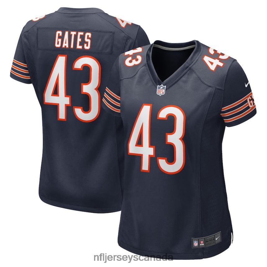 Women Chicago Bears DeMarquis Gates Nike Navy Game Player Jersey Clothing NFL TBXFR65166