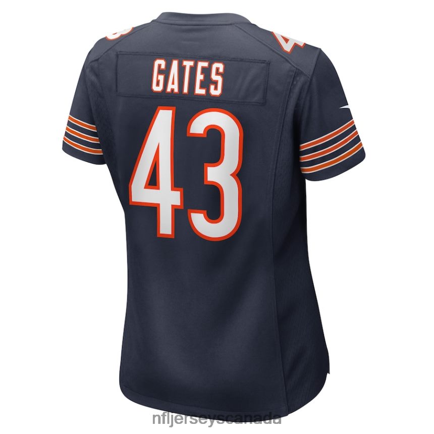 Women Chicago Bears DeMarquis Gates Nike Navy Game Player Jersey Clothing NFL TBXFR65166