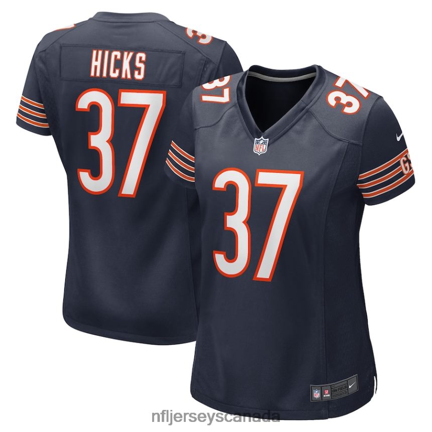 Women Chicago Bears Elijah Hicks Nike Navy Game Player Jersey Clothing NFL TBXFR66606