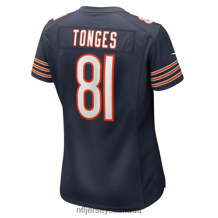 Women Chicago Bears Jake Tonges Nike Navy Game Player Jersey Clothing NFL TBXFR65944
